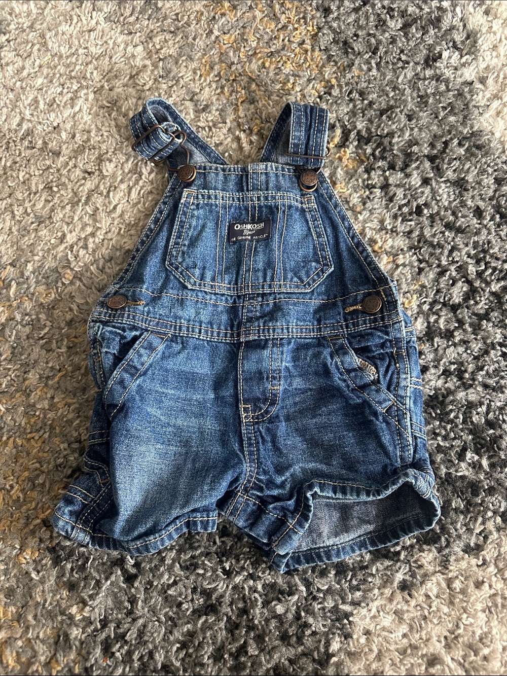 OshKosh B'gosh Dark Blue Denim Short Overalls